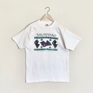 Vintage 90s Savannah River Street Seashells Metallic Graphic T Shirt Adult Large